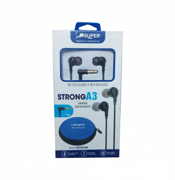 AURICULARES  AU-A3 EXTRA BASS  MARCA SUPER PRODUCT PREMIUM - SALE POR CAJON