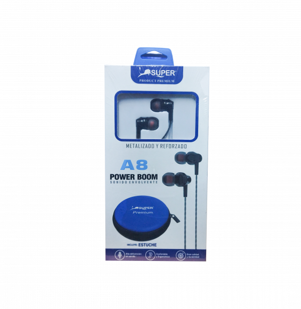 AURICULARES AU-A8 EXTRA BASS MARCA SUPER PRODUCT PREMIUM - SALE POR CAJON