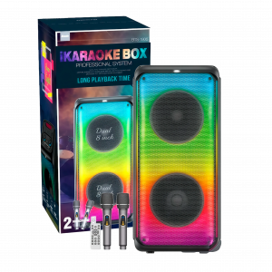 Brodu BTS-1908 Bass Portable 8 inch Subwoofer Bluetooth Karaoke Speaker with Dual Rechargeable Wireless MIC