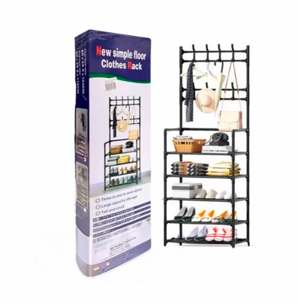 PERCHERO ORGANIZADOR + ZAPATERO 4 NIVELES - SALE POR CAJON
