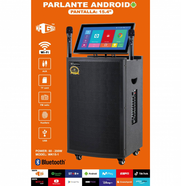 PARLANTE CON PANTALLA 15.4” CON RUEDAS