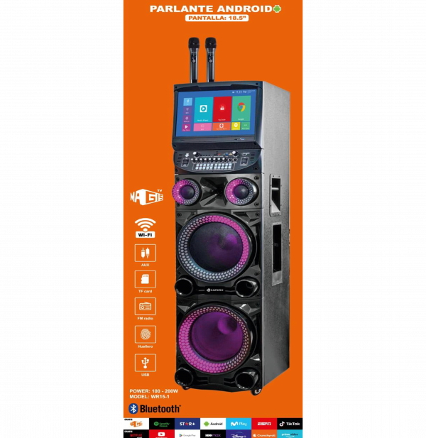 PARLANTE TORRE CON PANTALLA ANDROID 18.5”