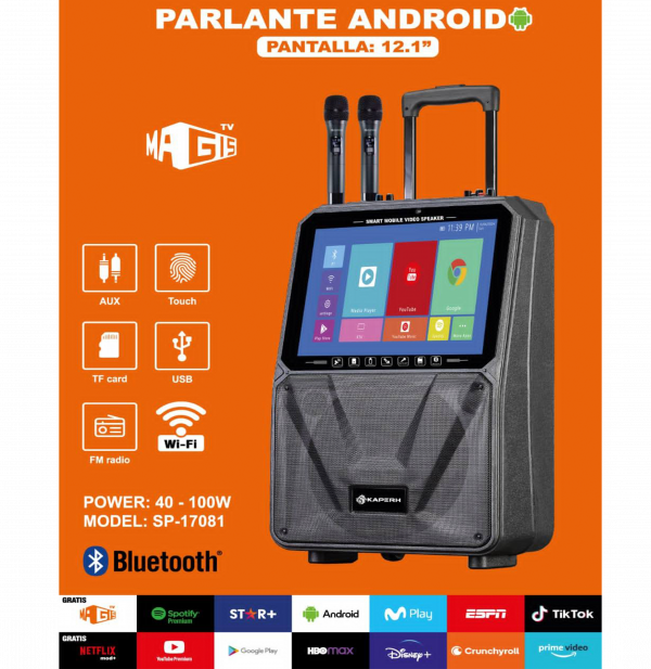 PARLANTE KAPERH CON PANTALLA 12.1” - SALE POR MAYOR