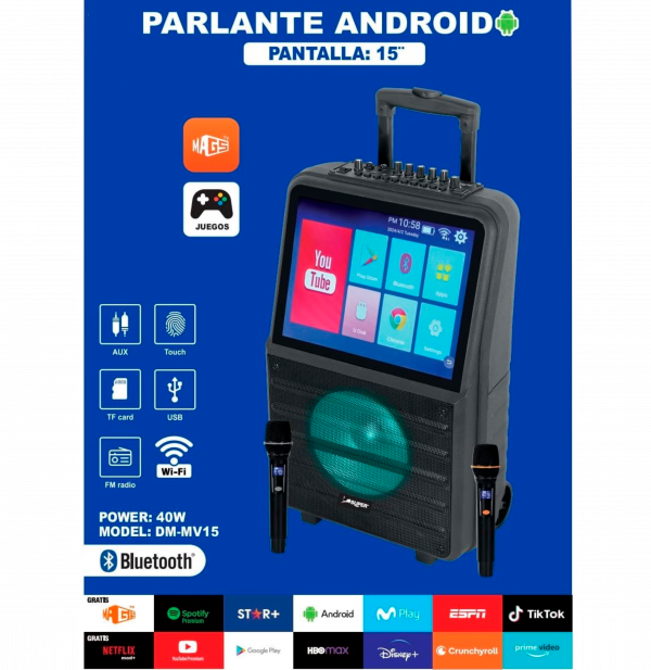 PARLANTE ANDROID PANTALLA 15"