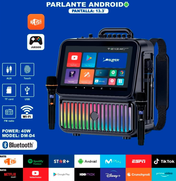 PARLANTE ANDROID PANTALLA 13.3"