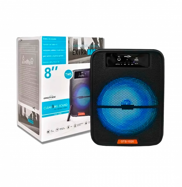 Parlante Gts-1520-Altavoz Inalámbrico Para Karaoke, Reproductor De Audio Con Micrófono, Diseño Moderno, Hecho A Medida - SALE POR CAJON