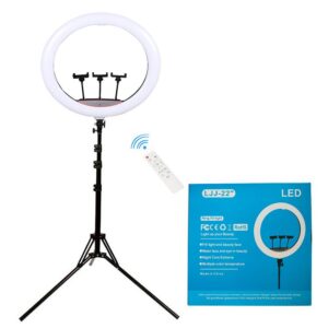 Aro de Luz LED LJJ-22 con Trípode y 3 Soportes para Celular